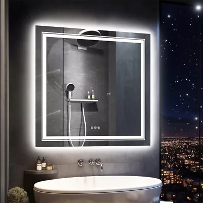 Wisfor Front&Backlit Lighted Bathroom Mirror Anti-Fog Adjust Brightness 3 Colors • $186.90