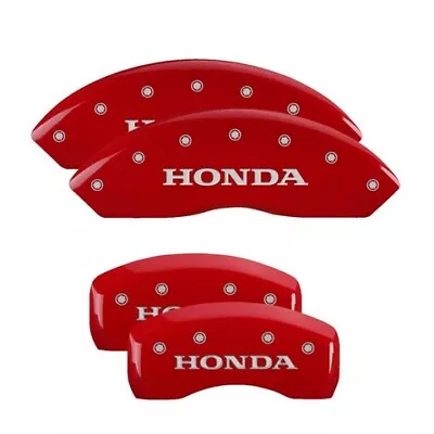 MGP Caliper Covers Set Of 4 Red Finish Silver Honda • $289