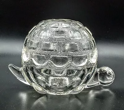 SEE VIDEO!  Vintage Anchor Hocking Clear Glass Turtle Trinket Dish W/Lid • $12.50