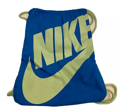 Nike Heritage Sack Pack Gym Bag  Blue/Fresh Mint 12” X 17” • $13.46