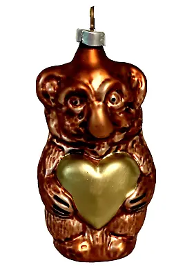 Inge Vintage Ornament  Bear With Gold Heart  #7510 Glass  * New * Free Shipping • $9.99