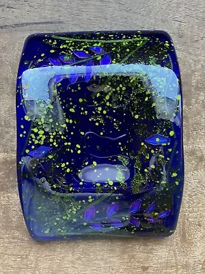 Laura Mendola Signed Fused Dichroic Glass Arch Candle Holder- Alaska • $25