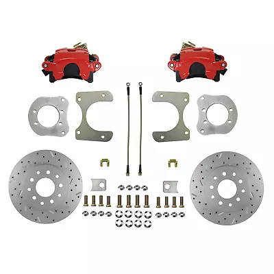 Rear Disc Brake Conversion Kit For Mopar 8-1/4 And 9-1/4 Drilled Rtr Red Caliper • $949.95