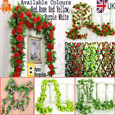 Artificial Fake Hanging Wisteria Silk Flowers Vine Plant Wedding Garden Trailing • £4.65