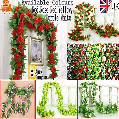 Artificial Hanging Ivy Plant Fake Vine Leaf Greenery Garland Wedding Party Decor • £4.65