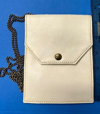 Vintage Snap-on White Genuine Leather Wallet With Chain (excellent Condition) • $8