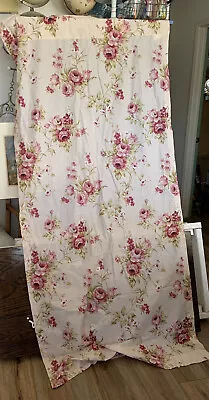 2 Laura Ashley  Lifestyles Romantic Roses Curtain Panels 41x86 And One Tie Back • $45