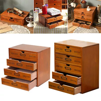 £13.95 • Buy 1-5 Tiers Wooden Jewelry Storage Gift Box Keepsake Makeup Case Christmas Present