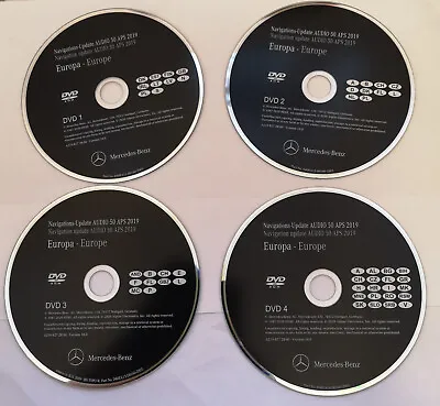 2019 Mercedes NTG2.5 Audio 50  Sat Nav Disc Europe Navigation Set Of 4 DVD • £79.90