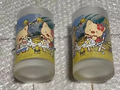 Zashikibuta Pair Glass Cup Sanrio Nagano Bank Rare Retro Sanrio • $74.56