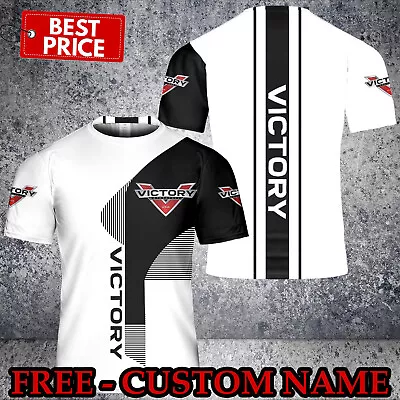 Custom Name Top Men VIC - Victory Motorcycles Logo Best Gift White T-Shirt S-5XL • $24.90