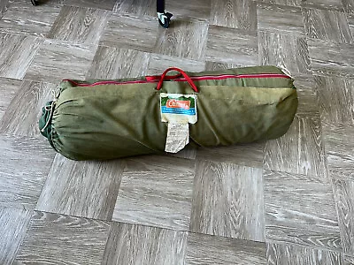 Vintage Coleman Lg Sleeping Bag Red Army Green Military Pattern. 85X39” Du Mont • $75