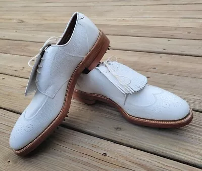VTG Allen Edmonds Fairway Golf Shoes Mens 9 White Kiltie Leather Outdoor  • $78.88