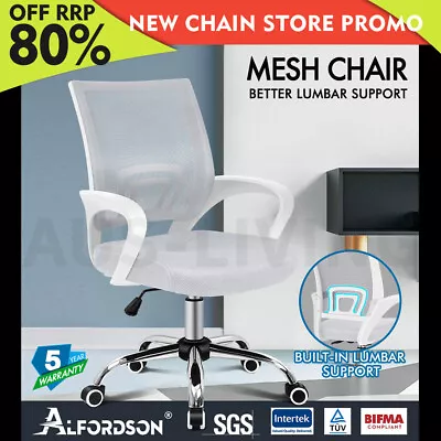 ALFORDSON Mesh Office Chair Executive Gaming Seat Computer Racing Work White • $74.85