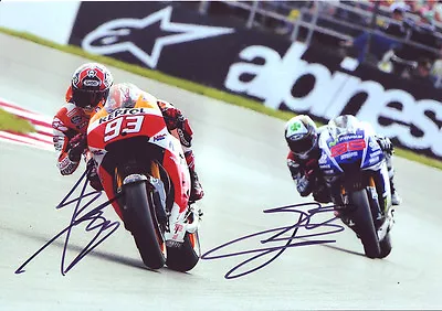 Marc Marquez & Jorge Lorenzo Autograph In-Person Signed 8X12 Inches Photo • $159.95