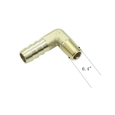 Male Elbow 90 Degree 1/8  NPT* 3/8  Barb Adapter Brass Barb Fitting • $7.29