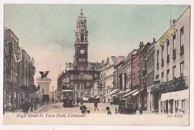 Colchester High Street & Town Hall JWS Postcard B664 • £2.48