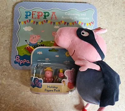 Peppa Pig Bundle ☆ Soft Toy Figurines Colouring Book ☆ New • $15