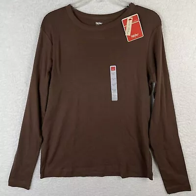 Vintage 2004 Mossimo Womens XL Long Sleeve Brown Crew Neck Top NWT • $12.99