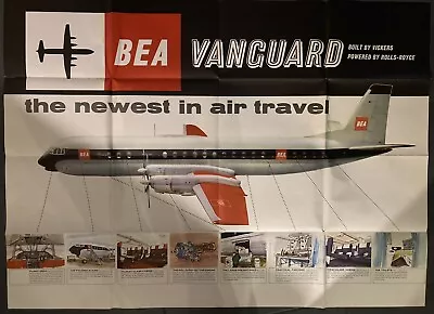 1961 Bea British Airways Vickers Vanguard Intro Brochure  Poster • $149.99
