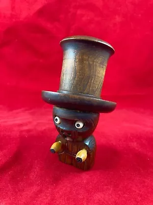 £45 • Buy Antique Japanese Meiji Carved Wooden Kobe Figure Dice Shaker Unscrewing Hat
