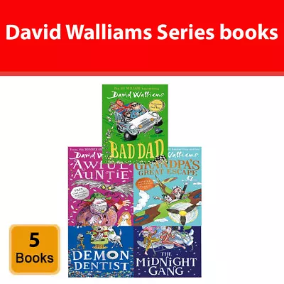 David Walliams Series 2 : 5 Books Set Pack Midnight Gang Bad Dad  Awful Auntie • £24.45