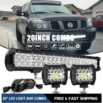 20  LED LIGHT BAR FOR Nissan Titan/Armada 2004-2015 BULL BAR BUMPER GRILL GUARD • $53.55