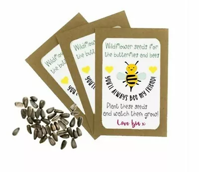 £1.99 • Buy Personalised Birthday Sunflower Seed Envelopes | Thank You Party Bag Favours |