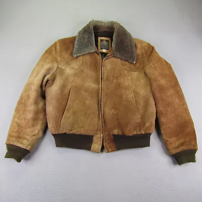 Vintage Cooper Jacket Mens 46 XL Brown Leather Sherpa Aviator Flight Pilot 60s ^ • $149.97