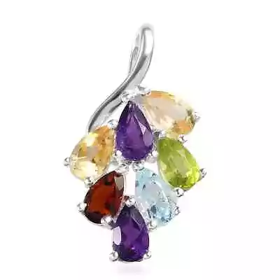 Multi Gemstone Pendant In Sterling Silver 1.50 Ctw • $30