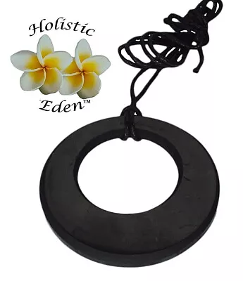 Shungite Pendant Circle In A Circle Necklace EMF Radiatioin Protection Fullerene • $19.95