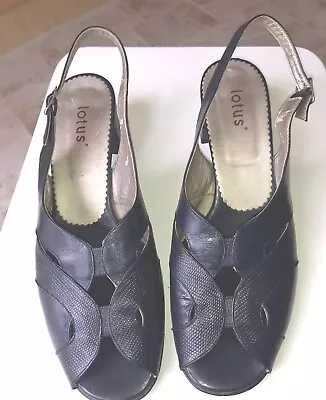 Lotus Peep Toe Slingback Navy Shoes Size 8 With Very Little Wear. • £9