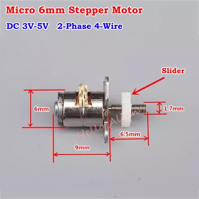 DC3V-5V 2-phase 4-wire Mini 6mm Stepper Motor Linear Screw Slider Stepping Motor • $0.99