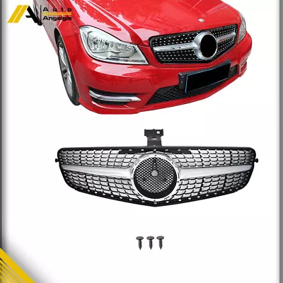 For 2008-14 Mercedes Benz C-CLASS W204 Diamond Look Front Grill C180 C200 C300 • $40.08