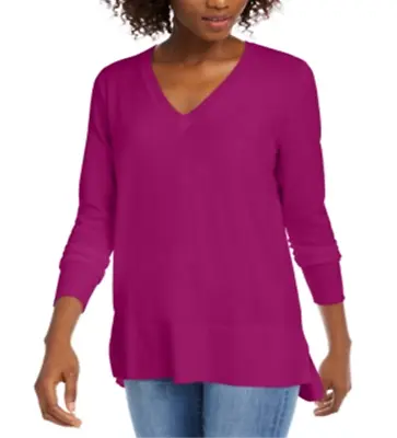$18 • Buy Maison Jules Women's V-Neck Sweater Pink Size Medium