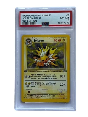 $159 • Buy Pokemon PSA 8 NM-MT Jolteon 4/64 1st Edition Holofoil Jungle Holo Rare 1999 VTG