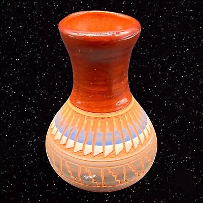 NAVAJO POTTERY SMALL BULBOUS VASE SIGNED J.PLATERO Red Ware 3”T 1.25”W • $28