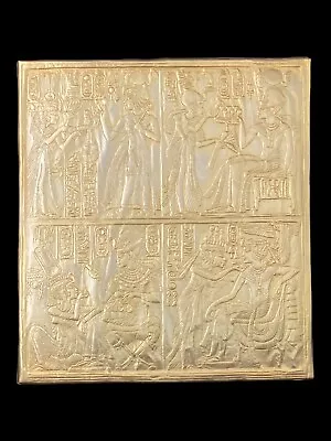1976 Metropolitan Museum Of Art MMA Egyptian King Tut Gold Plaque Art • $34.99