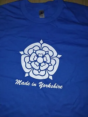 MADE IN YORKSHIRE XL T-SHIRT BRAND NEW BLUE Slight Second LEEDS YORK SHEFFIELD • £5.25