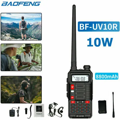 £31.59 • Buy Baofeng UV-10R LCD Dual Band UHF VHF Walkie Talkie Ham Two Way Radio 8800mAh UK