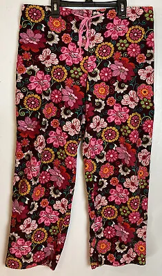 $15.99 • Buy Vera Bradley Floral Pajama Sleep Pants Sz M Corduroy Colorful Drawstring Pull On