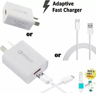 ADAPTIVE FAST Charger AC Wall Adapter For Galaxy S9 S8 S7 S6 Edge Note 5 9 C9 9V • $8.01