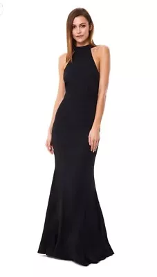 Jarlo Caden Halter Neck Maxi Dress Black Size 12 RRP £130 • £19.99