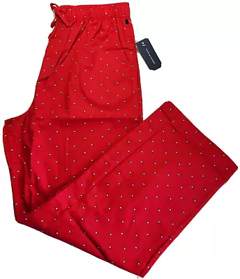 Tommy Hilfiger Men’s Pajama Lounge Sleep Pants Large Red Allover Logo MSRP$42 • $19.95