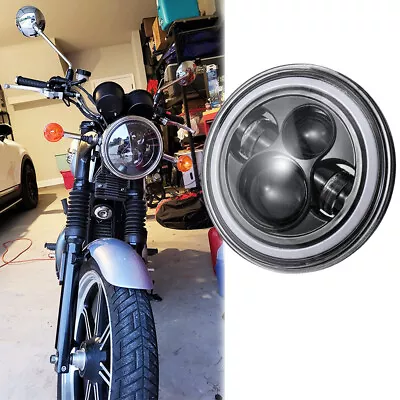 Round Motorcycle 7  LED Headlights DRL Hi/Lo Beam For Triumph Bonneville T100 • $74.11