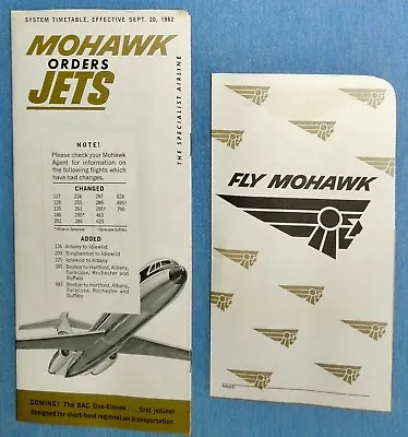 Vintage Mohawk Airline System Timetable For Sept. 20 1962 & Ticker Envelope • $12.99