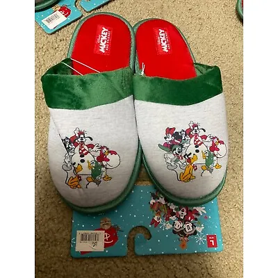 GroundUp Disney Mickey Mouse Christmas Slippers Large 9-10 NEW • $12.95