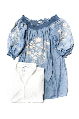 $41.99 • Buy Zara Womens Cotton Battenberg Lace Embroidered Top Dress White Size XS Lot 2