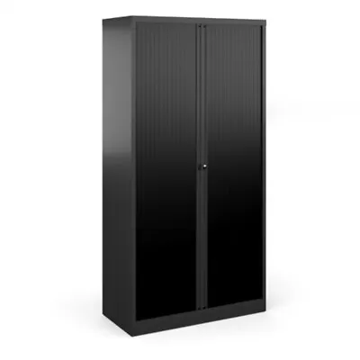 Bisley Systems Storage High Tambour Cupboard 1970mm High - Black • £391.90