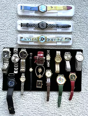 Vintage  20 Watch Lot SWATCH GRUEN JURGENSEN SHEFFIELD ELGIN - Winders & Quartz • $16